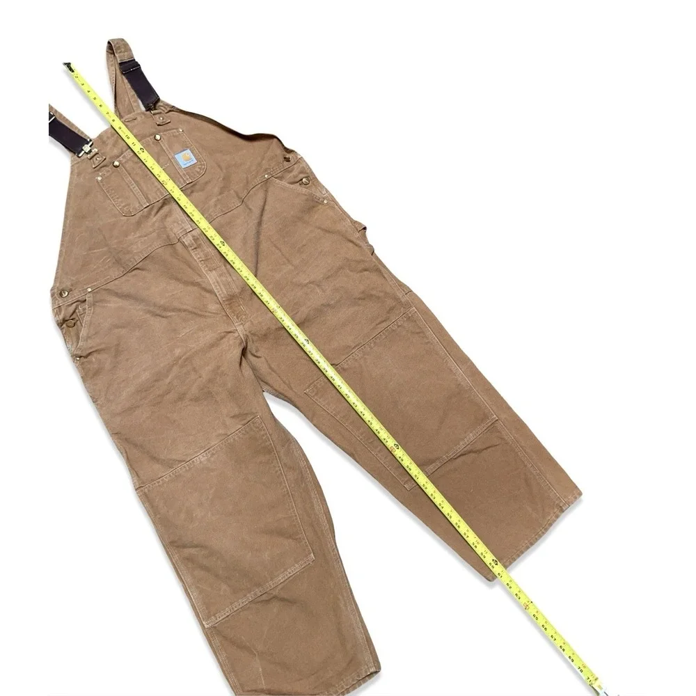 Carhartt Authentic Overalls Men's Size 50x30 Duck Canvas Brown Tan Workwear